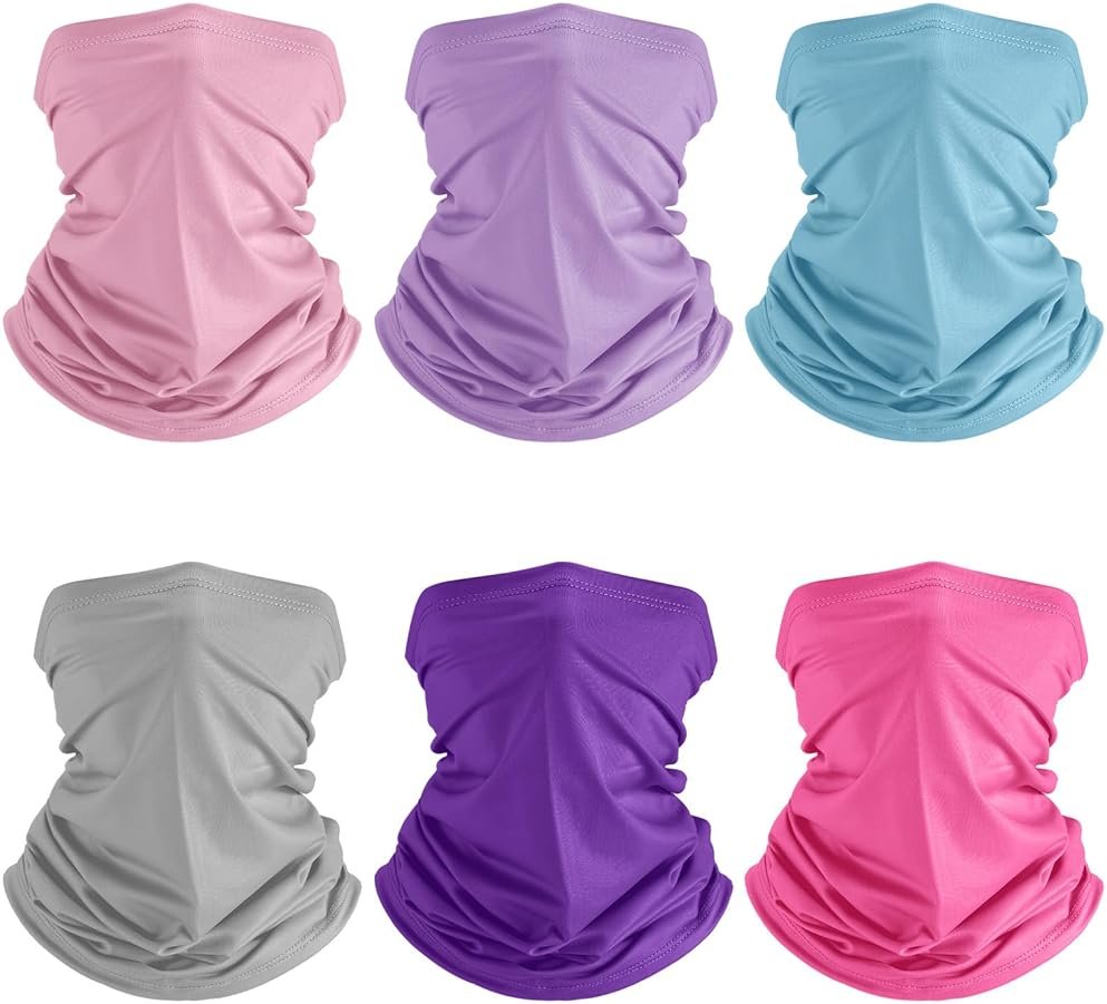 Geyoga 6 Pieces Summer UV Protection Cooling Neck Gaiter Face Clothing Neck Gaiter Mask Scarf Sunscreen Breathable Bandana - Product Image