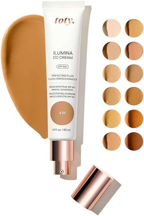 Toty by Sofia Vergara - lumina CC Cream SPF 50+, 100% Mineral Color Correcting Cream - Medium Coverage Foundation & Broad Spectrum Sunscreen for Face - Non Comedogenic - 4W WARM CARAMEL - Product Image