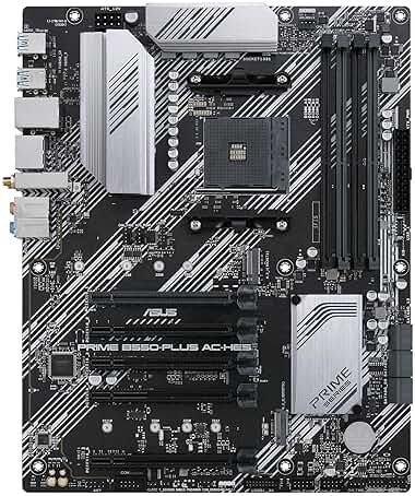 ASUS Prime B550-PLUS AC-HES AMD AM4 (3rd Gen Ryzen) ATX Motherboard (Dual M.2, PCIe4.0, WIFI5, 1Gb Ethernet, SATA 6 Gbps, USB 3.2 Gen 2 Type-C, Front USB 3.2 Gen 1 Type-C and CEC Tier II Ready) - Product Image