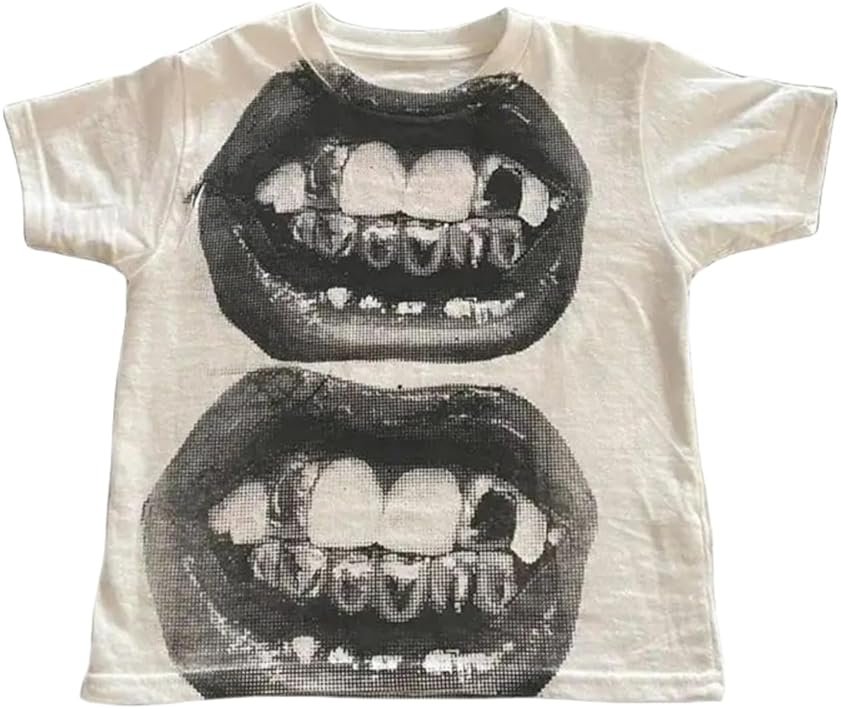 Y2k Baby Tees Shirt Woman 90s Outfit 2000s Fashion Graphic Tees Y2k Cute Shirts Vintage Clothes - Product Image