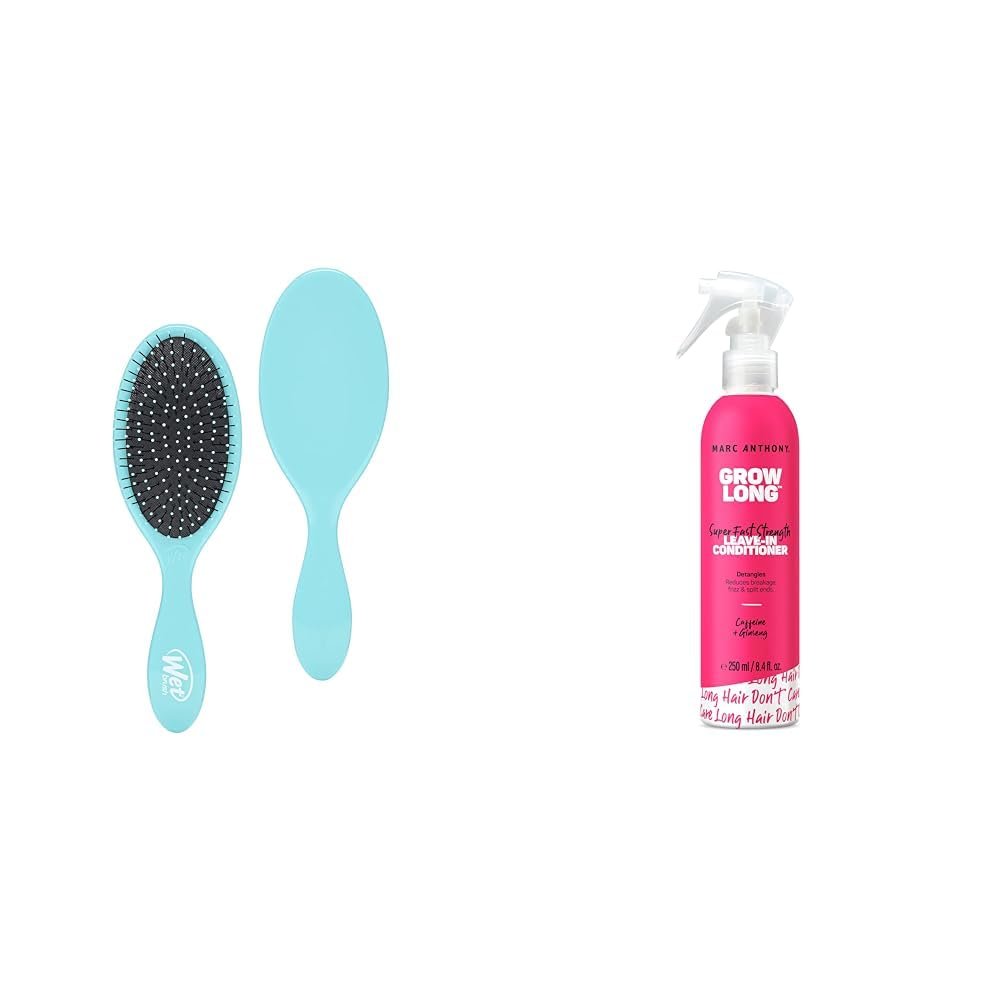 Wet Brush Original Detangler Hair Brush & Marc Anthony Leave-In Conditioner Spray Detangler for Curly, Dry & Damaged Hair - Product Image