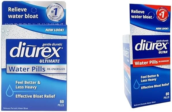 Diurex Ultimate 60 Count & Ultra 80 Count Water Pills Bundle - Maximum Strength Diuretic for Prompt Bloat Relief - Product Image