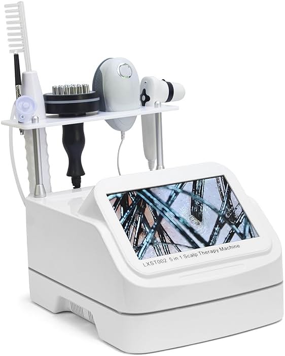 Elitzia Professional 5 in 1 Scalp Massage Hair Care Machine Black Hair Analyzer Equipment 200x Times HD Analysis Multifunction Spray Vibration Massage Brush Scalp Health Detection Salon SPA ETD22002 - Product Image