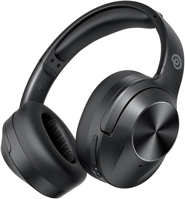 Upgrade Pro‑level Hybrid Active Noise Cancelling Headphones with HD Sound, Wireless Bluetooth Headphones Over The Ear Unequaled Comfort, Vivid Deep Bass, for Home Office Travel Birthday Gift, Black - Product Image