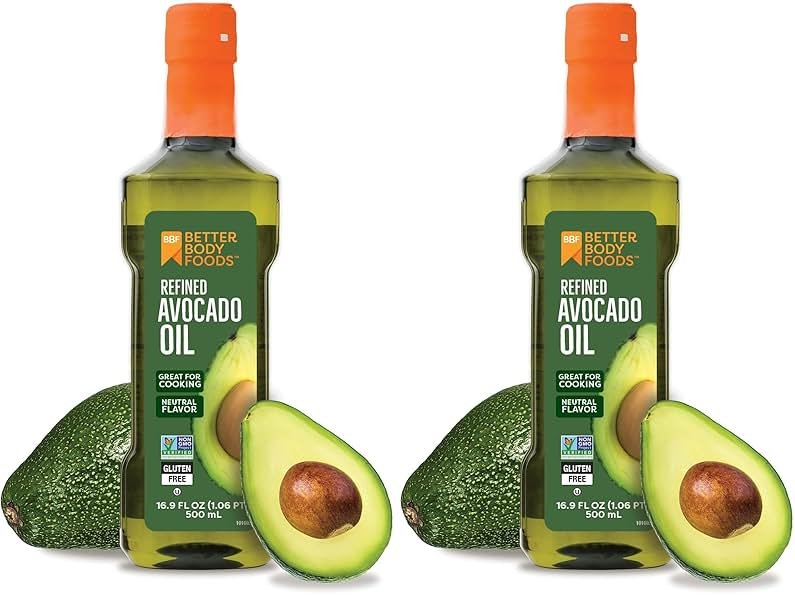 BetterBody Foods Refined Avocado Oil, Non-GMO | Kosher | High-Heat Cooking | 16.9 Fl Oz | Pack of 2 - Product Image