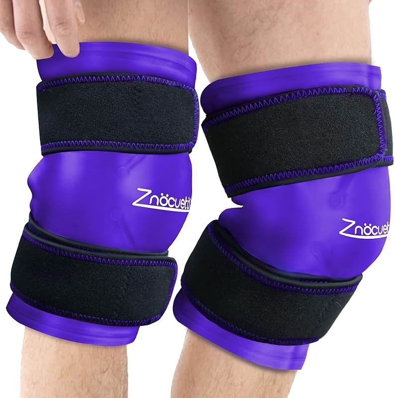 ZNÖCUETÖD Enhanced Knee Ice Pack Wrap 2 Pack for Pain Relief, Large Gel Ice Pack for Knee Leg Injuries Reusable with Cold Compression for Tendonitis, Arthritis, Swelling, Bruises, Surgery Recovery - Product Image