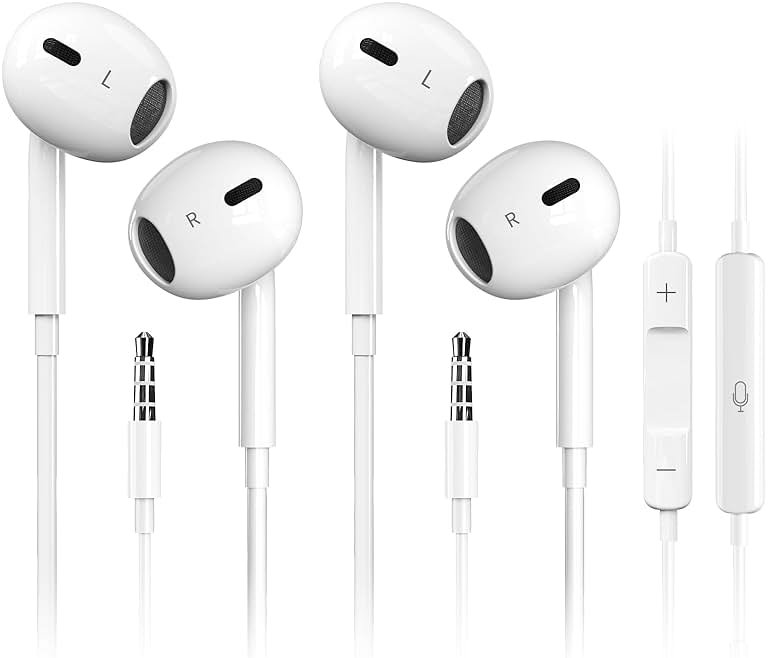 Antool Wired Earbuds,【Ultra Clear Calls & no Noise】 Headphones Earbuds Wired 3.5mm, in-Ear Earphones with Mic, Compatible with iPhone/iPad/Android/Laptop/PC 【2 Pack】 - Product Image