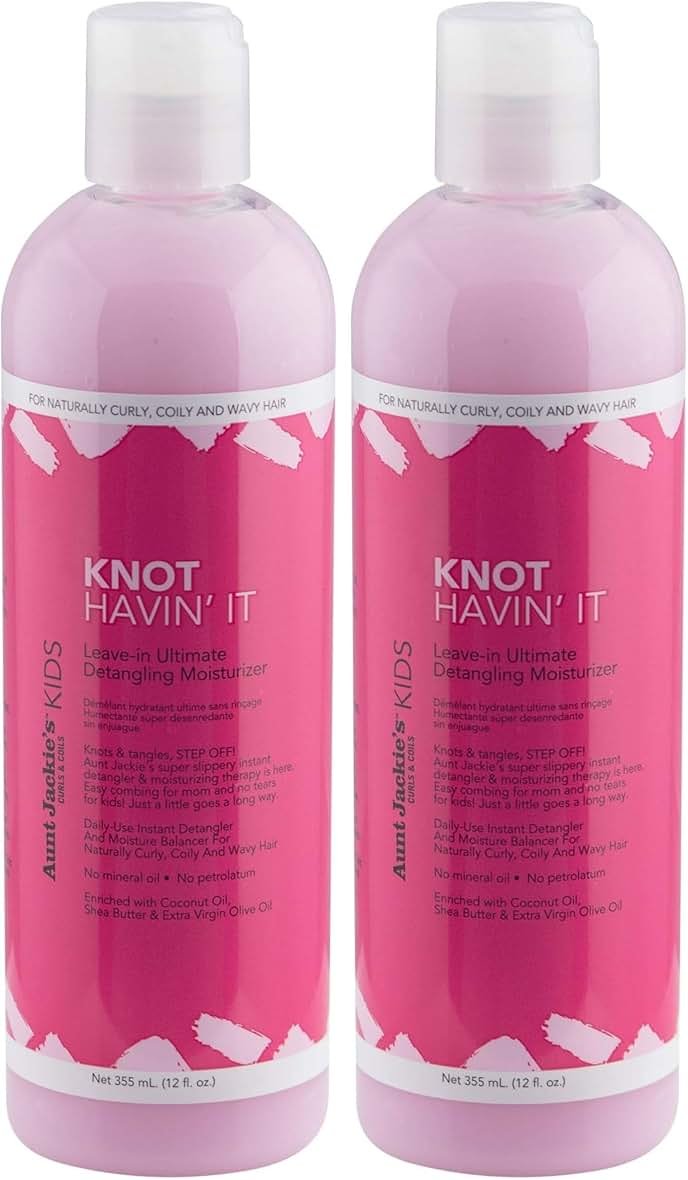 Aunt Jackie's Kids Knot Havin' It Leave-In Ultimate Detangling Hair Moisturizer for Naturally Curly, Coily and Wavy Hair, 12 oz (Pack of 2) - Product Image