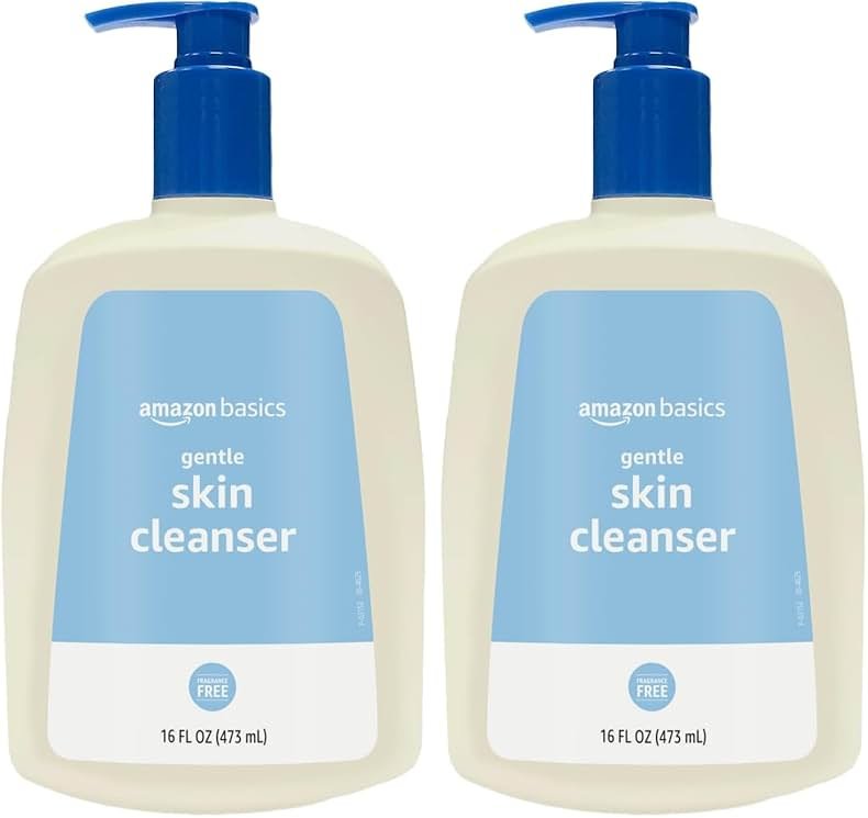 Amazon Basics Daily Facial Cleanser For Gentle Skin, Unscented, 16 Fl Oz (Pack of 2) - Product Image