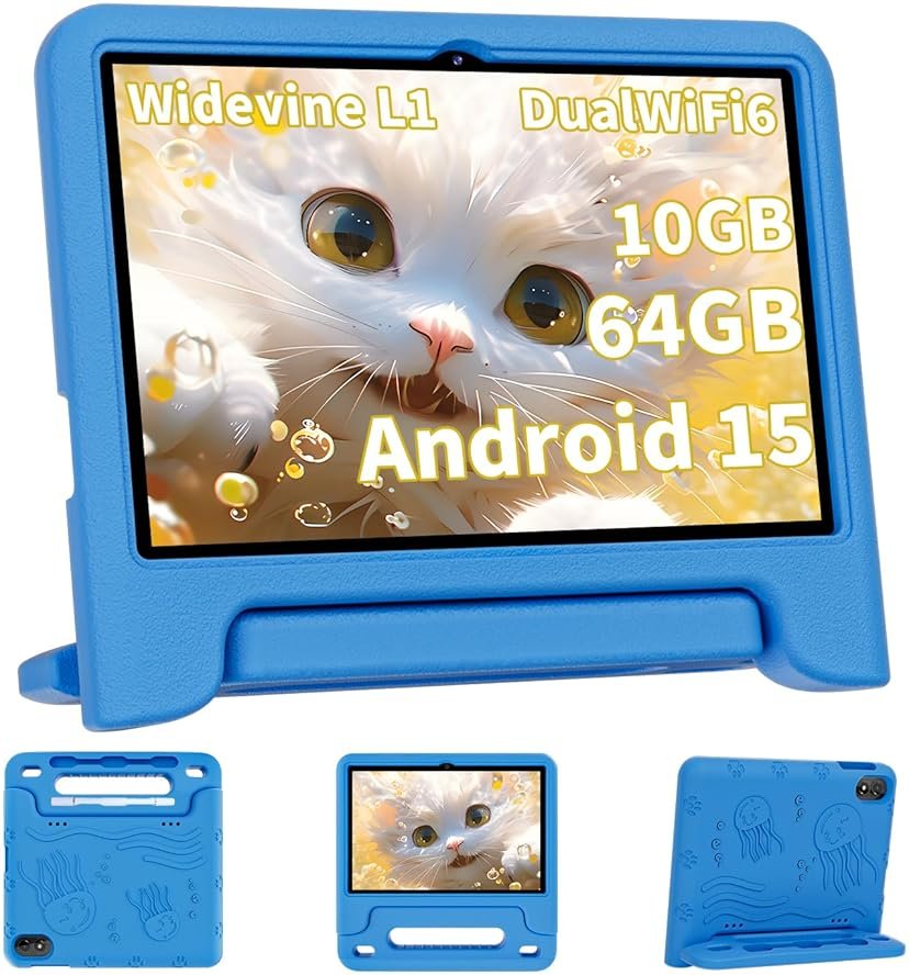 COLORROOM 2026 Upgraded Android 15 Tablet, 10inch Kids Tablet, Octa-core CPU, 10GB+64GB+1TB Expand Tablets for Kids with Kids Space, Parental Control, 6000mAh Big Battery,Touchscreen Tableta,Blue - Product Image