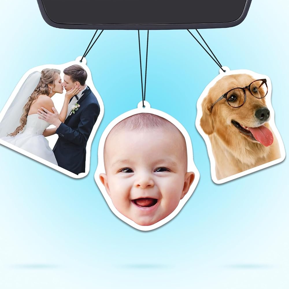 CDBUY Custom Air Fresheners with Picture for Car | Personalized Photo Gift; Double-Sided Print; Hanging Ornament; Scent Choice Available; Custom Shape - Product Image