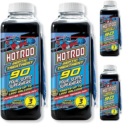 Hotrod Septic Tank Treatment - 12 Month Supply Extends Septic System Life and Prevents Costly Repairs - Industrial Grade - Easy to Use (12 Month, 4.00, Count) - Product Image