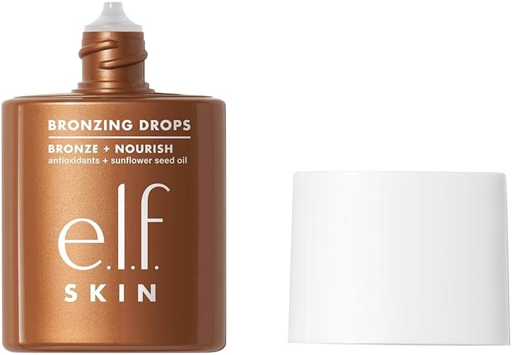 e.l.f. SKIN Bronzing Drops, Liquid Face Tinted Serum with Vitamin E & Sunflower Oil, Shimmer Finish, Vegan & Cruelty-Free, Rose Gold - Product Image