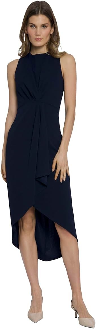 Maggy London Women's Sleeveless Jewel Neck Asymmetrical Midi for Wedding Guest | Cocktail Dress for Women - Product Image