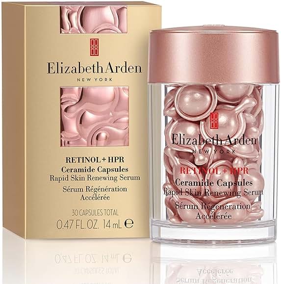 Elizabeth Arden Retinol + HPR Ceramide Rapid Skin Renewing Anti-Aging Face Serum Capsules, Fine Lines & Wrinkles Treatment with Peptides, Vitamin E, & Niacinamide - Product Image