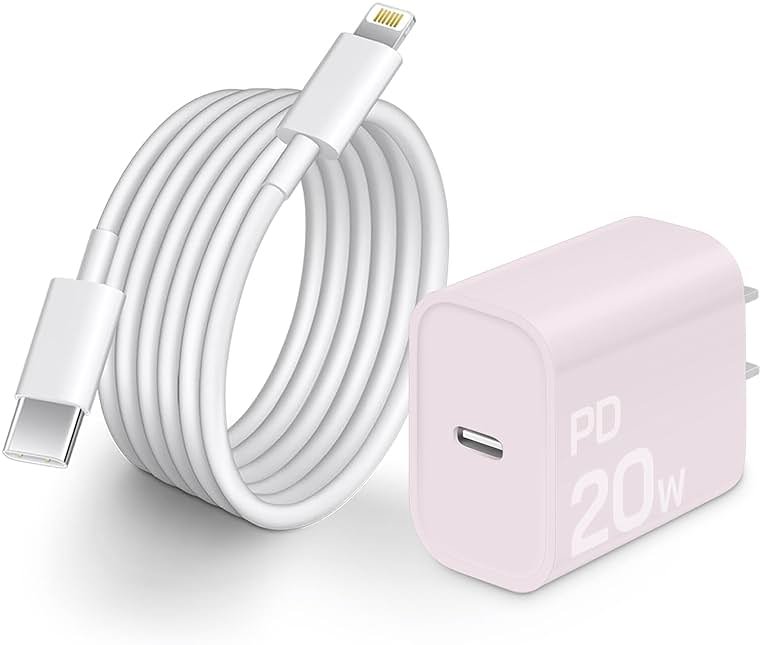 CXX Fast Charger i Phone, 20W USB C Block with 6Ft Cable Compatible with IP 14/14 Pro/14 Plus/14 Pro Max/13/13 Mini/13 Pro/13 Pro Max/12/11/X & More [Purple] - Product Image