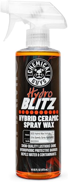 Chemical Guys HydroBlitz Ceramic Spray Wax with Carnauba - Hybrid Car Wax Spray Formula for Cars, Trucks, SUVs and RVs, Boosts Gloss, Protection & Water Beading on Paint, Glass and Wheels, 16 fl oz - Product Image