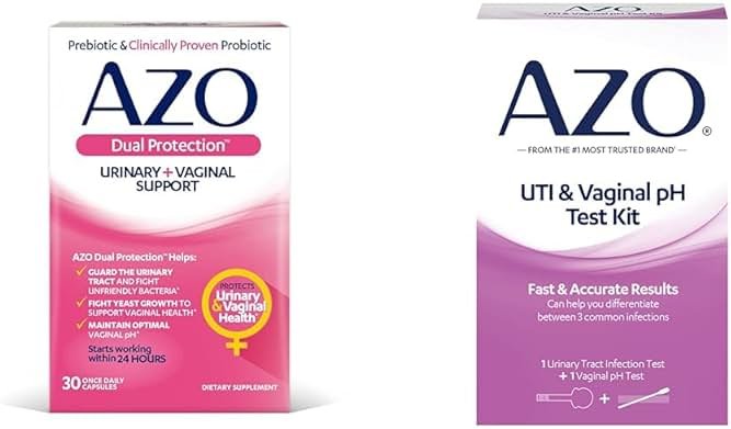 AZO Dual Protection Urinary & Vaginal Probiotic + UTI & Vaginal pH Test Kit (30 Count) - Product Image