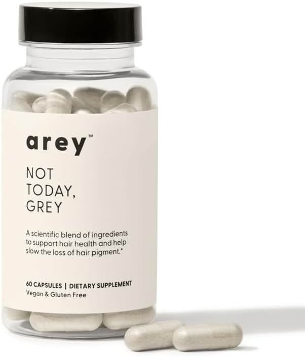 Arey Not Today, Grey Daily Hair Supplement for Women & Men | Slows Grey Hair Growth in 3–6 Months | Support for Thicker, Healthier Hair | Biotin, B + D Vitamins | Vegan & Gluten-Free (1 Month) - Product Image