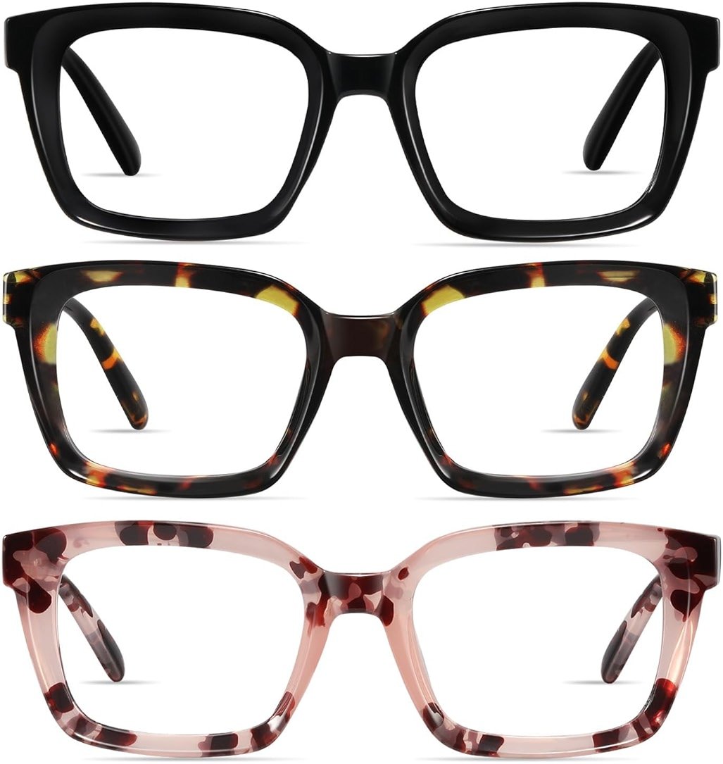XVXV Reading Glasses for Women Men - Blue Light Blocking Readers Oversize Square Anti Glare with Spring Hinge - Product Image
