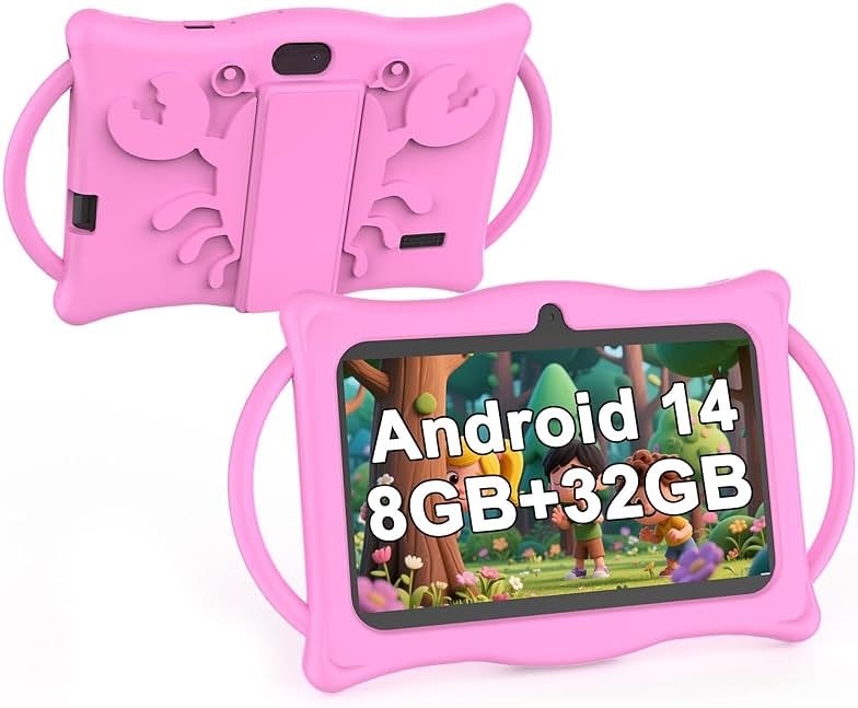 BYANDBY Tablet for Kids | 7 inch | Android 12 | Parental Control | Kids Tablet | 4GB+32GB+2TB Expand | Shockproof Case | Dual Camera | Eye-Friendly Screen | Educational | Games | Blue - Product Image