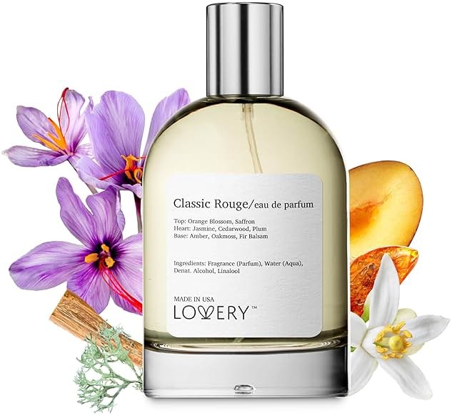 LOVERY Classic Rouge Eau de Parfum Inspired by B.accarat R.ouge 540, Long Lasting Perfume for Women & Men, Clean Fragrance Perfume Spray, 100ml Perfumes for Women, Birthday Gifts - USA - Product Image