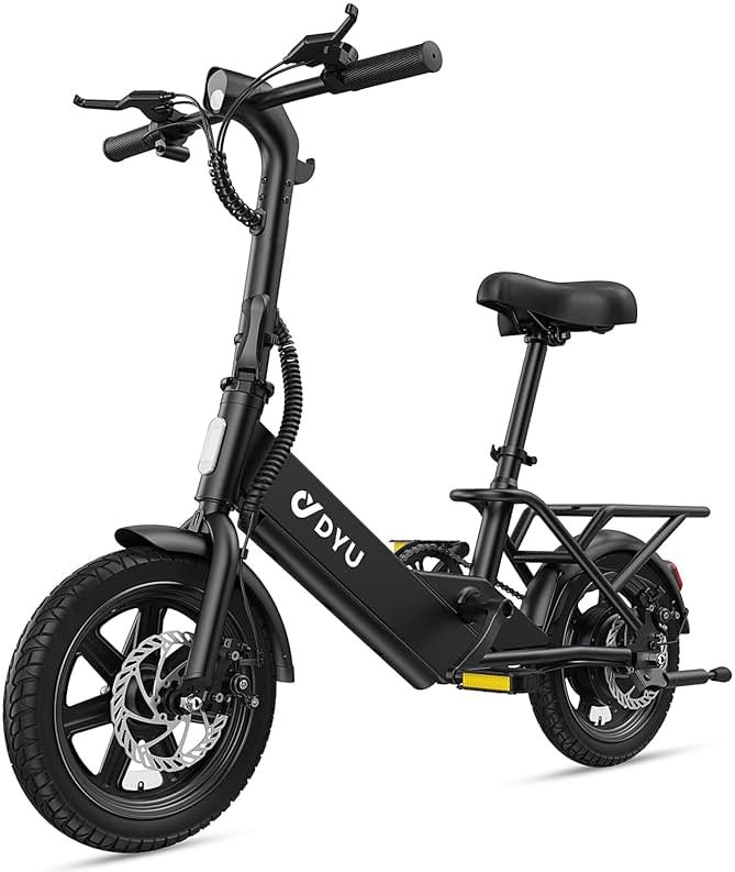 DYU Electric Bike for Adults Teens, Folding Electric Bicycle,Commuter City E-Bike with 350W Motor and 36V 7.8Ah Battery,3 Levels Assist, Dual Disc Brakes - Product Image