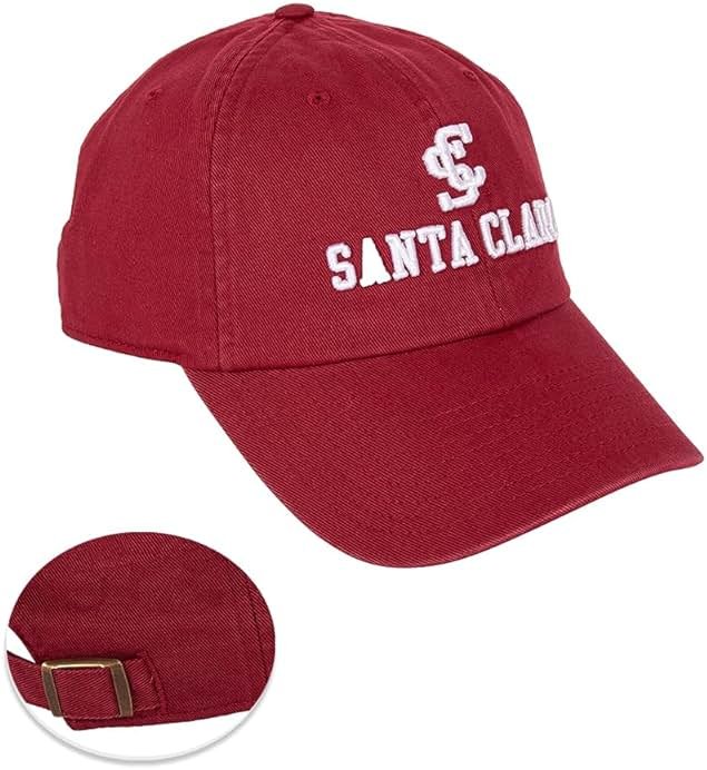 Desert Cactus Santa Clara University Baseball Hat SCU Broncos Brimmed Embroidered Hats Cap Adjustable Cloth Strap Adult (Style A) Red - Product Image