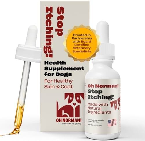 OH NORMAN! Stop Itching by Kaley Cuoco, All-Natural Itch Relief Supplement for Dogs, Vet Nutritionist-Backed,for All Life Stages and Breeds, 1 Fl Oz - Product Image