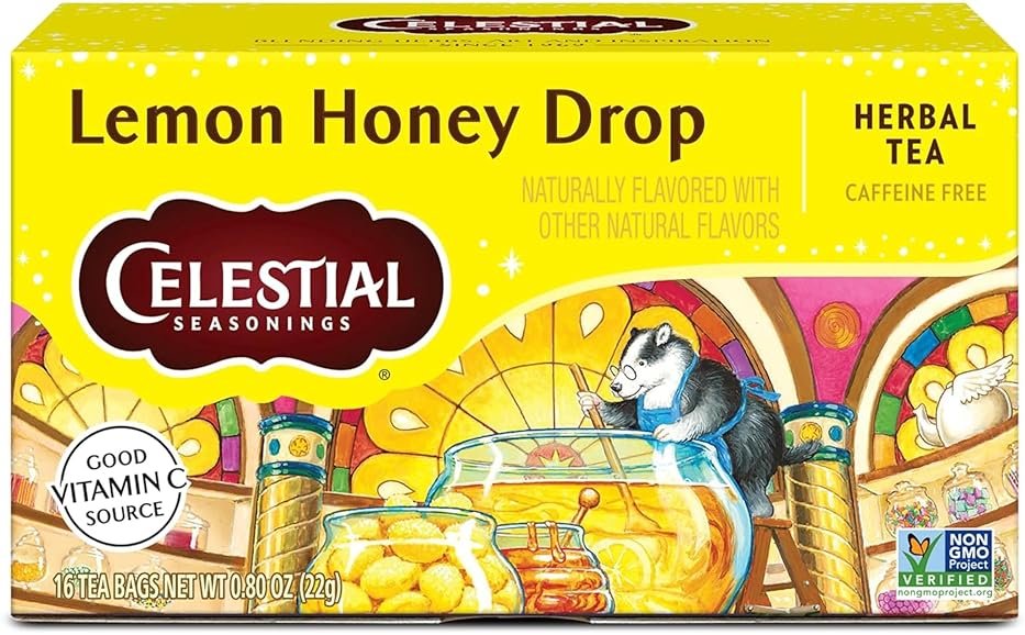 Celestial Seasonings Lemon Honey Drop Herbal Tea, 16 Tea Bags Box - Product Image