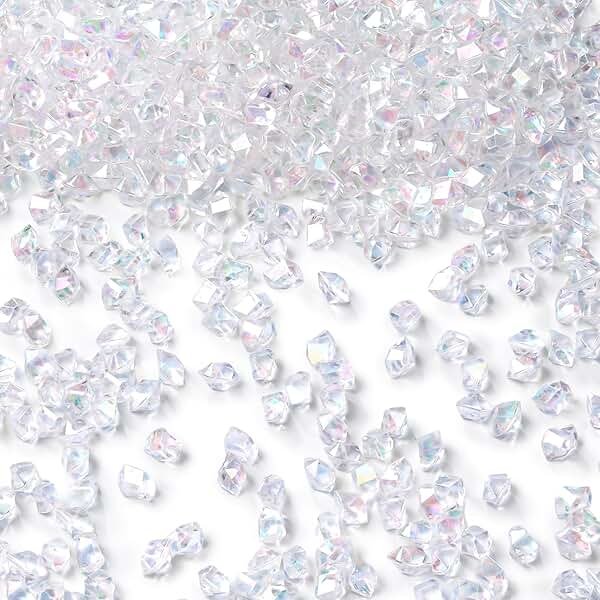 DomeStar 4200PCS Mini Clear Fake Ice for Vase Fillers, Iridescent Acrylic Fake Diamonds Gems for Centerpiece Fish Tank Table Scatter Photography Props Display Decor (0.23 * 0.33) - Product Image