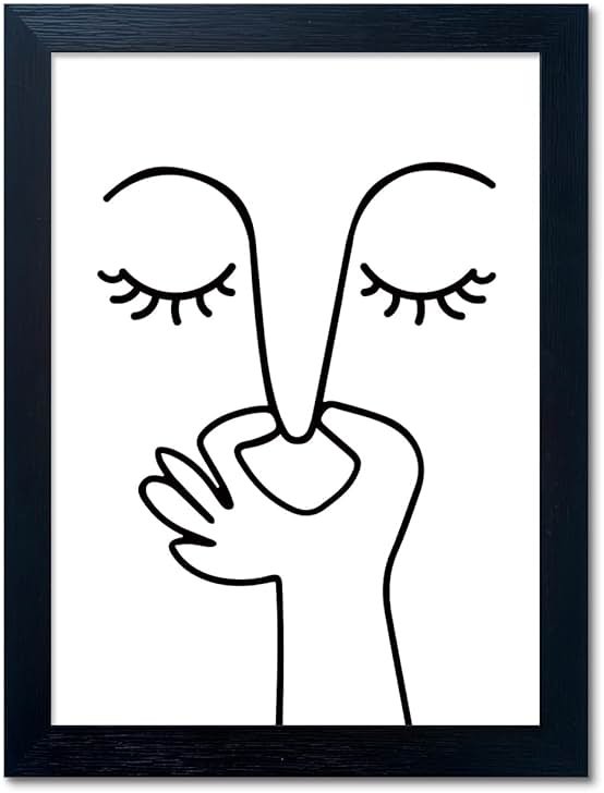Black and White Bathroom Wall Decor Bad Smell Humorous Wall Art Funny Guest Toilet Picture Print Painting Modern Minimalistic Bathroom Sign - Product Image
