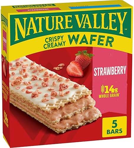 Nature Valley Crispy Creamy Wafer Bars, Strawberry, Whole Grain, 5 Bars, 6.5 oz - Product Image