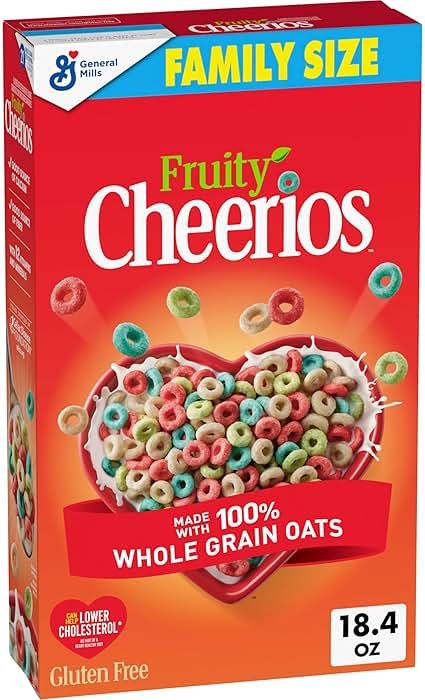 Fruity Cheerios, Heart Healthy Cereal with Whole Grain Oats, Gluten Free, Family Size, 18.4 oz - Product Image
