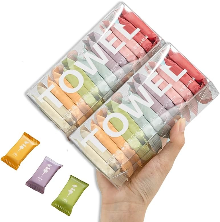Dzronda Disposable Compressed Towels, Portable Compressed Towel Tablets, 28Pcs Travel Wash Cloth, Thicker Super Absorbent Wash Cloths for Travel, Face Towel Ideal for Outdoor Camping Hiking (28Pcs) - Product Image