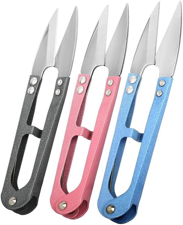 CZZXI 3PCS Thread Snips, High-Carbon Steel Thread Cutter, 4.25inch Yarn Scissors for Sewing, Quilting, Knitting, DIY, Jewelry Making, Bonsai Bud and Leaves Pruning. - Product Image
