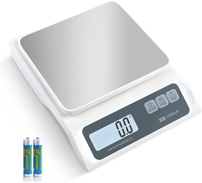 CYBERGIANT 13lb/0.1g Precision Digital Food Scale - Meal Prep Kitchen Baking & Espresso Coffee - Gram Scale with Stainless Steel Platform & LCD Display - Product Image