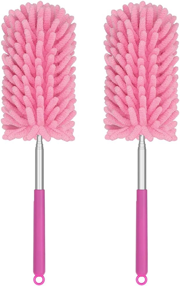 TIMIVO Mini Duster for Cleaning, 360° Bendable Hand Dusters with Extension Pole, Washable Small Duster for Car Interior, Office, Furniture - Product Image