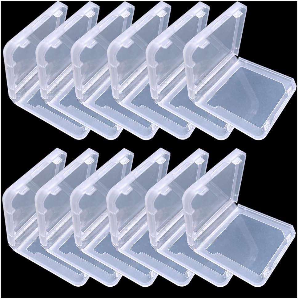 Sanviatime 12Pcs Game Case Clear Game Card Box Anti Dust Cover Transparent Storage Box Case for DS 3DS DSI Protective Single Cartridge Holder - Product Image