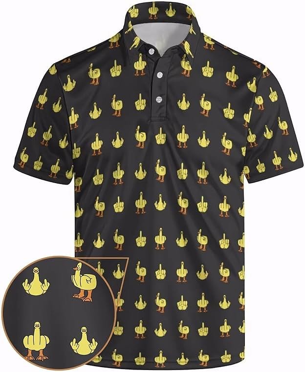 Men's Funny Polo Shirts Short Sleeve Golf Shirt for Men Quick-Dry Golf Polo Shirt Moisture Wicking Activewear Polos - Product Image