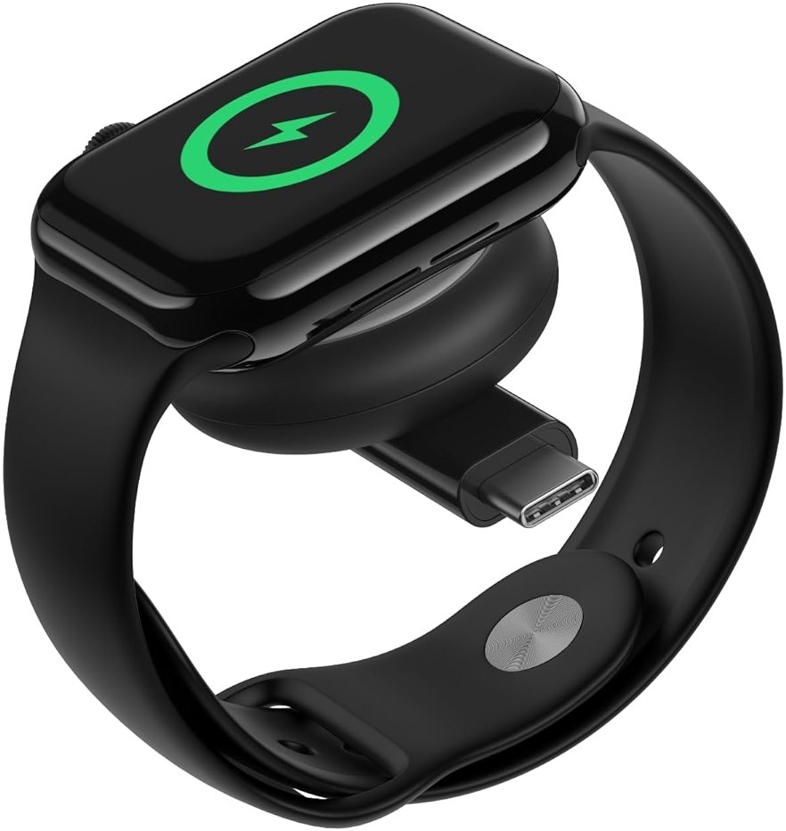 Belkin Portable USB-C Apple Watch Charger - MFi-Certified USB-C Charger for Apple Watch Series 9, 8, 7, Ultra - Compatible with MacBook, iPhone 16 & More - Black - Product Image