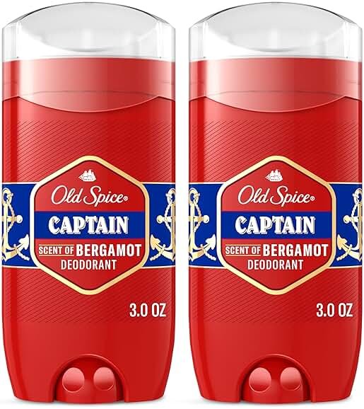 Old Spice Aluminum Free Deodorant for Men, 24/7 Odor Protection & Signature Scent Control, 24/7 Freshness & Lasting Scent, Captain with Bergamot Scent, 3.0 oz (Pack of 2) - Product Image