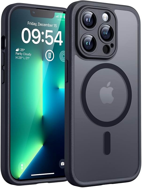 TOCOL for iPhone 13 Pro Max Case, Full Camera Protection, Drop Protection, Compatible with Magsafe, Matte Phone Case for iPhone 13 Pro Max 6.7 inch (Matte Black) - Product Image
