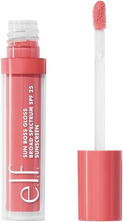 e.l.f. Sun Boss Gloss SPF 25, Pigmented Lip Gloss For A High-Shine Finish, Moisturizing & Conditioning Formula, Vegan & Cruelty-Free, Blush Much? - Product Image