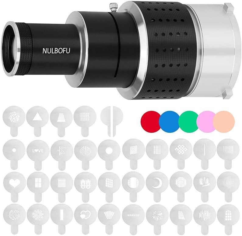 Bowens Mount Spotlight Conical Optical Snoot kit, Photography Studio Lighting Accessory with 34 Gobos & 5 Color Filters Compatible for Aputure Amaran Godox Neewer LED Video Speedlite Light - Product Image