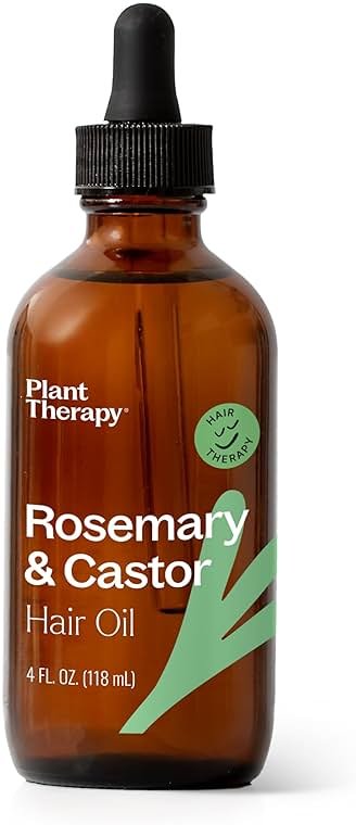 Plant Therapy Rosemary & Castor Oil - 4 oz Hair Treatment for Growth, Shine, Softness, Healthy Scalp & Hair Mask - Product Image