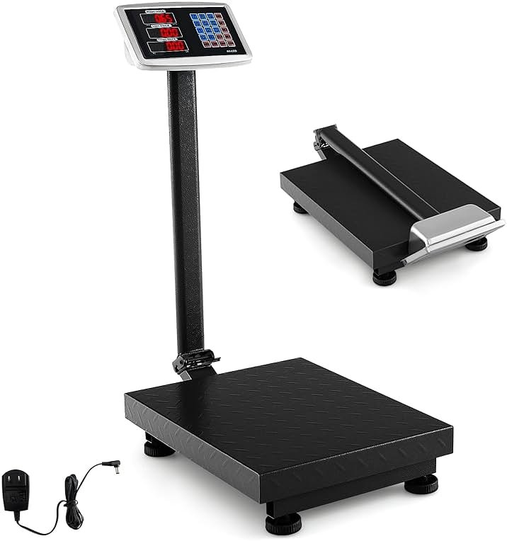 Giantex 660lbs Weight Computing Digital Scale Floor Platform Scale for Weighing Luggage Package Shipping Mailing Postal Scale with Accurate LB/KG Price Calculator, High-Definition Display (Black) - Product Image