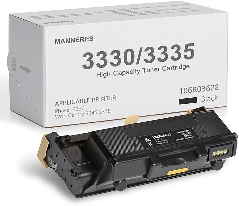 Phaser 3330 WorkCentre 3335 High Capacity Toner Cartridge (1-Pack, Black): 106R03622 Toner Cartridge Replacement for Xerox Phaser 3330 WorkCentre 3345 3335 Printer - Product Image