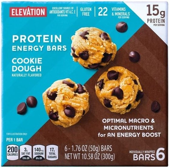 Generic Elevation Cookie Dough Protein Energy Bar - 10.58 oz - Product Image