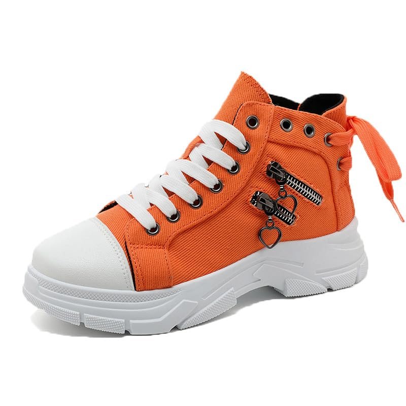 NCNDB Womens Canvas Sneakers High Top Lace up Casual Walking Shoes Air Cushion Sneakers - Product Image